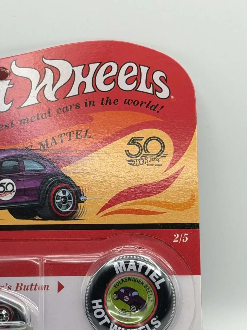 Hot Wheels 50th Anniversary Originals Volkswagen Beetle with Collector's Button